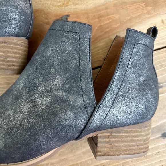 ARider Girl Marbled Finish Side V-Cut Booties‎ Boots Gray 8 - Picture 4 of 11